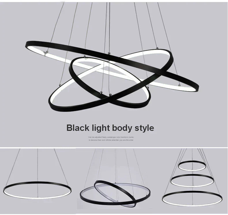 Acrylic and Aluminum Cascading Circle Pendant Light