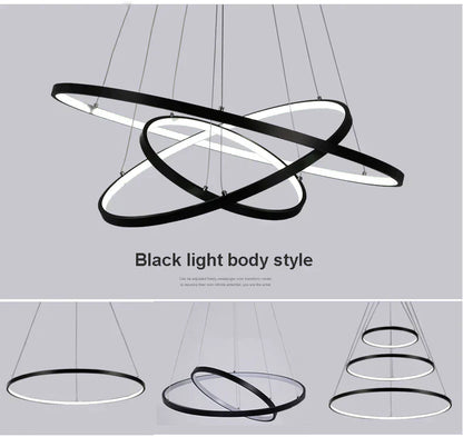 Acrylic and Aluminum Cascading Circle Pendant Light