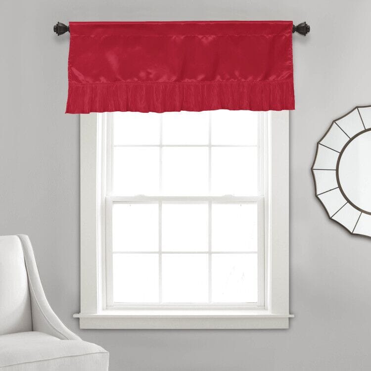 Tache Satin Romantic Red Victorian Glam Window Curtain 18x52" Valance (HY4174)