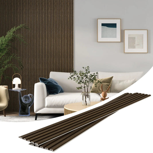 WPC Slat Wall Panels, 48 x 6 Inch, Five Wood-Tone Finishes