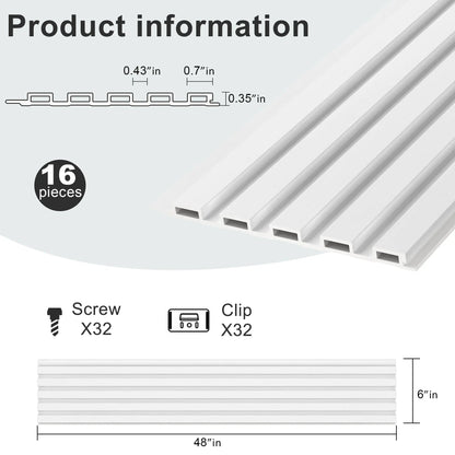 Hausvita 48 x 6 inch WPC Slat Wall Panel (16 Pack)