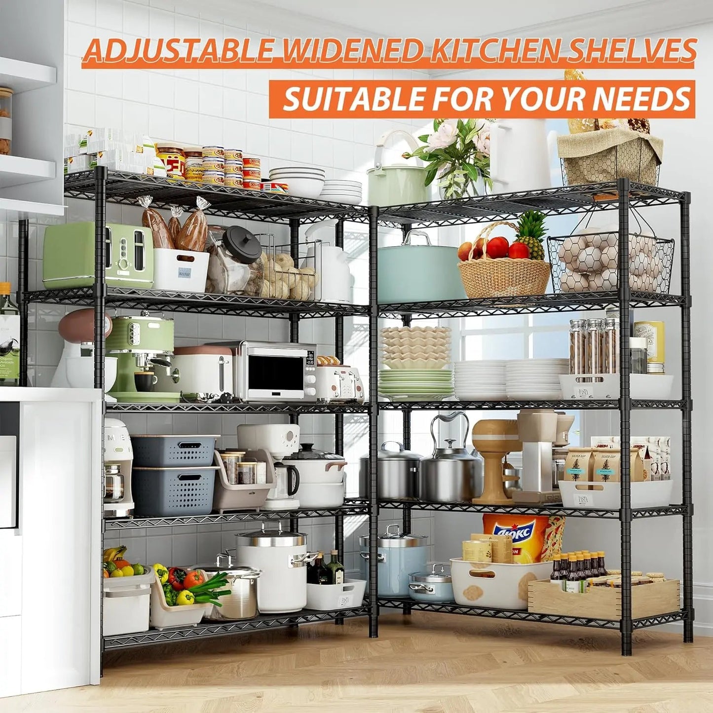 Hausvita Storage Shelves Heavy Duty, 48" L x 20" W x 72" H