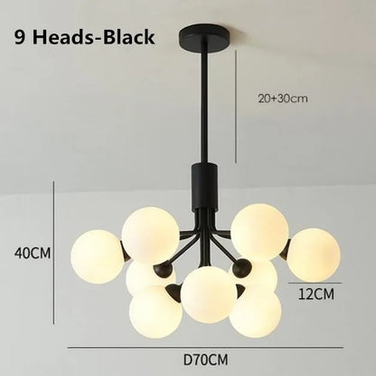LED Nordic Glass Gold Chandelier | Kitchen Island Lighting