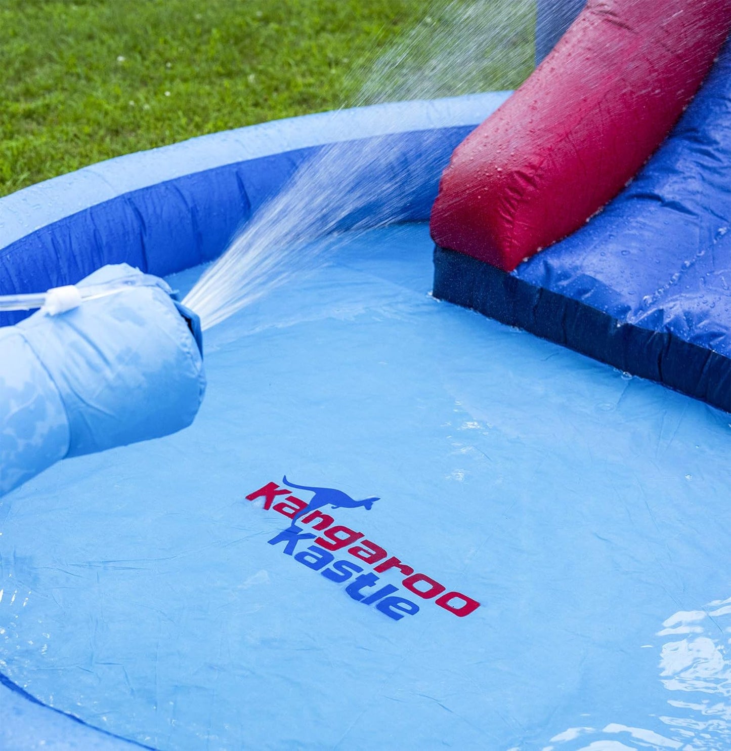 Kangaroo Kastle Inflatable Water Slide and Bounce House with Blower and Water Gun/Splash Pool for Kids