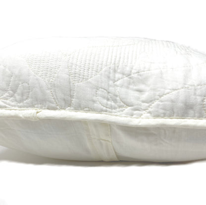 Tache Cotton Ivory White Paisley Damask Matelassé Powder Snow Cushion Covers / Euro Sham (JHW-643)