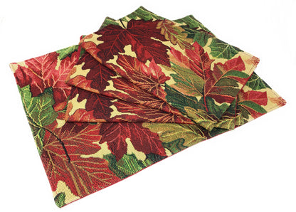 Tache Thanksgiving Leaves Fall Foliage Vintage Tapestry Placemat Set of 4 (11516PM)