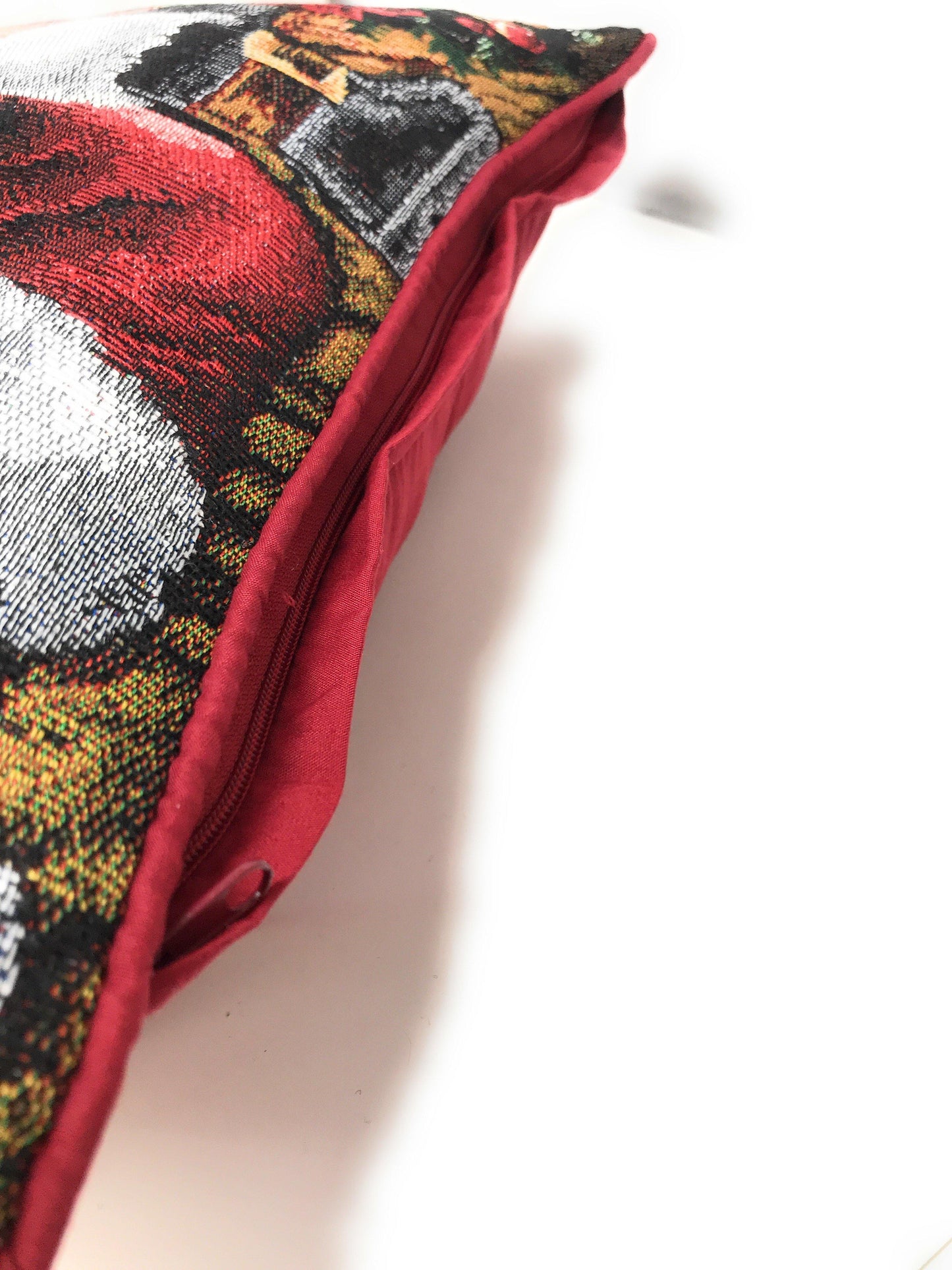 Tache Festive Santa Down the Chimney Tapestry Throw Pillow Cover (DB11533CC)