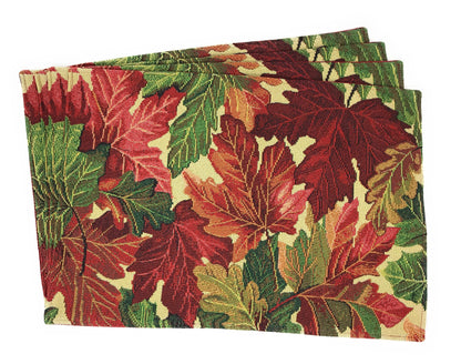 Tache Thanksgiving Leaves Fall Foliage Vintage Tapestry Placemat Set of 4 (11516PM)