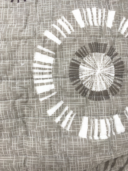 Tache Cotton Taupe Beige Striped Floral Geometric Starburst Quilt Set (DXJ107076)