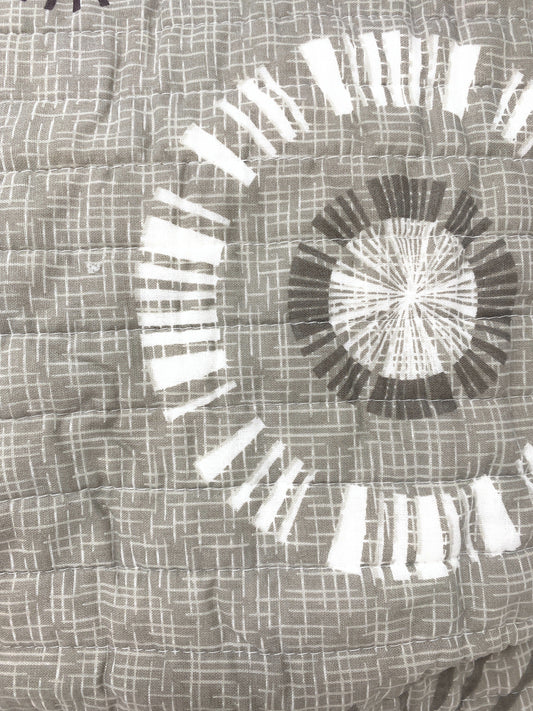 Taupe Beige Starburst Cotton Cushion Covers, Set of 2, 18 x 18 – view 3