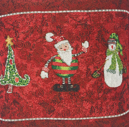 Tache Here Comes Santa Claus Vintage Holiday Woven Tapestry Throw Pillow Cover (8577CC)