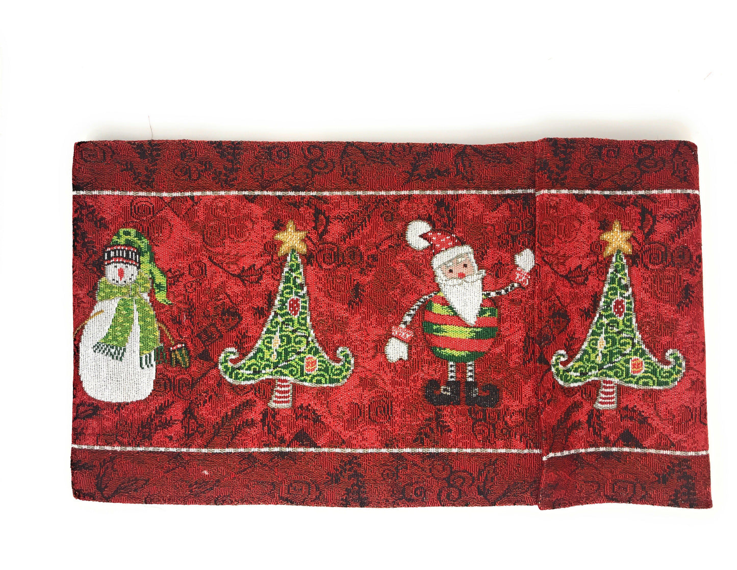 Tache Here Comes Santa Claus Vintage Holiday Woven Tapestry Table Runners (8577TR)