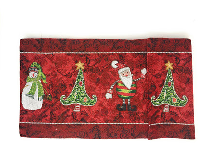 Tache Here Comes Santa Claus Vintage Holiday Woven Tapestry Table Runners (8577TR)