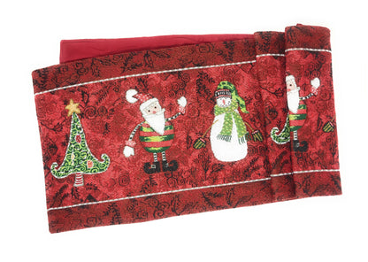Tache Here Comes Santa Claus Vintage Holiday Woven Tapestry Table Runners (8577TR)