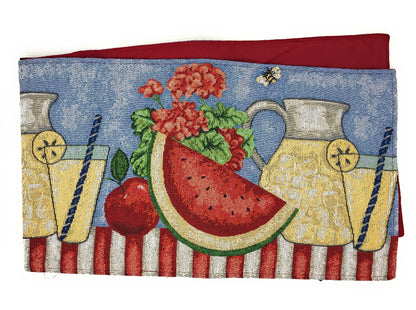 Tache Fruity Drinks Watermelon Lemonade Woven Tapestry Table Runners (13082TR)