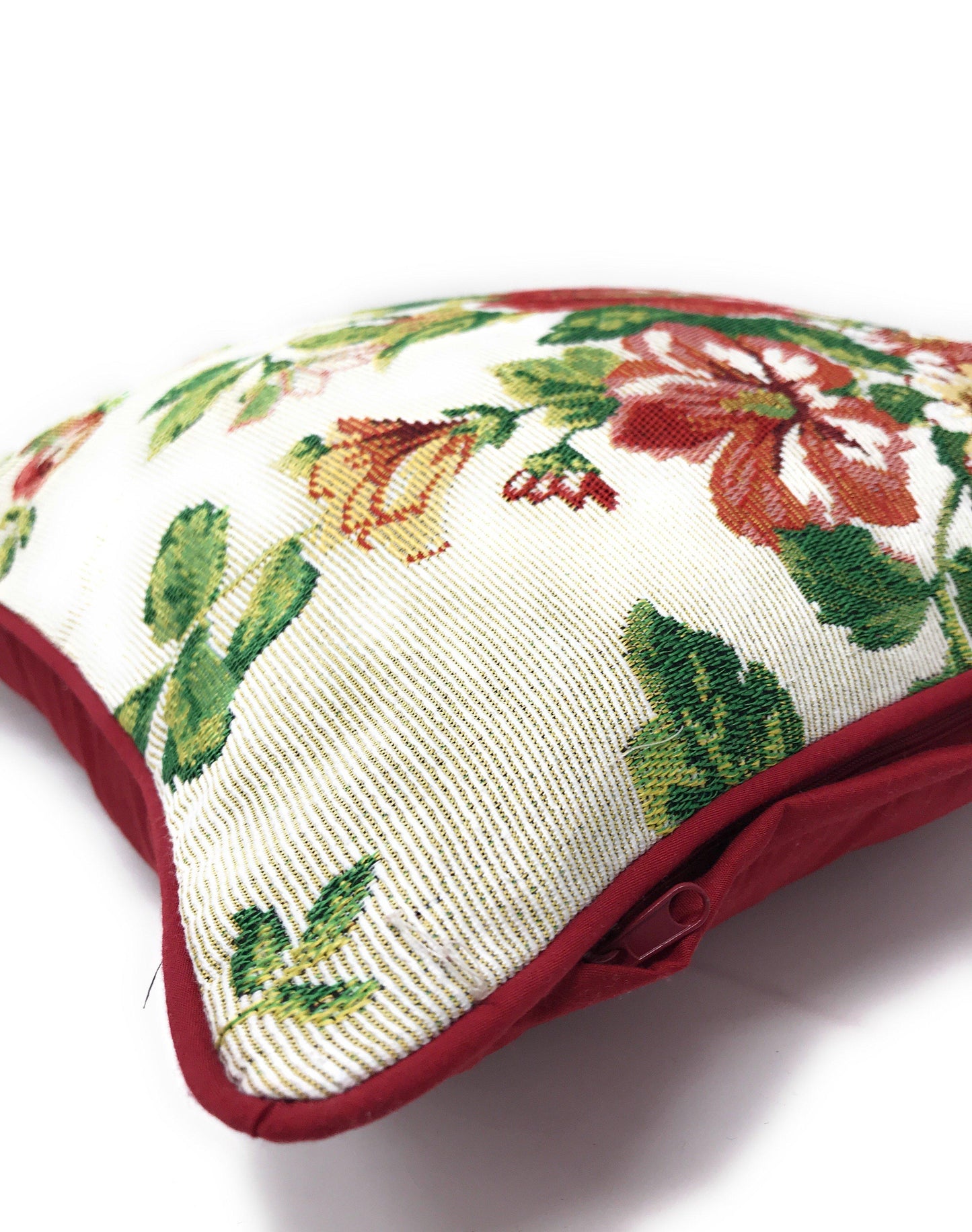 Tache Sweet Roses Vintage Ivory Woven Tapestry Throw Pillow Cover (17593CC)