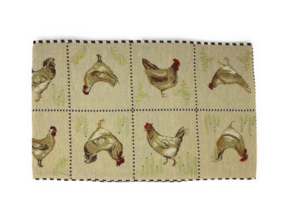 Tache Country Farmhouse Rooster Hens Woven Tapestry Table Runners (13139TR)