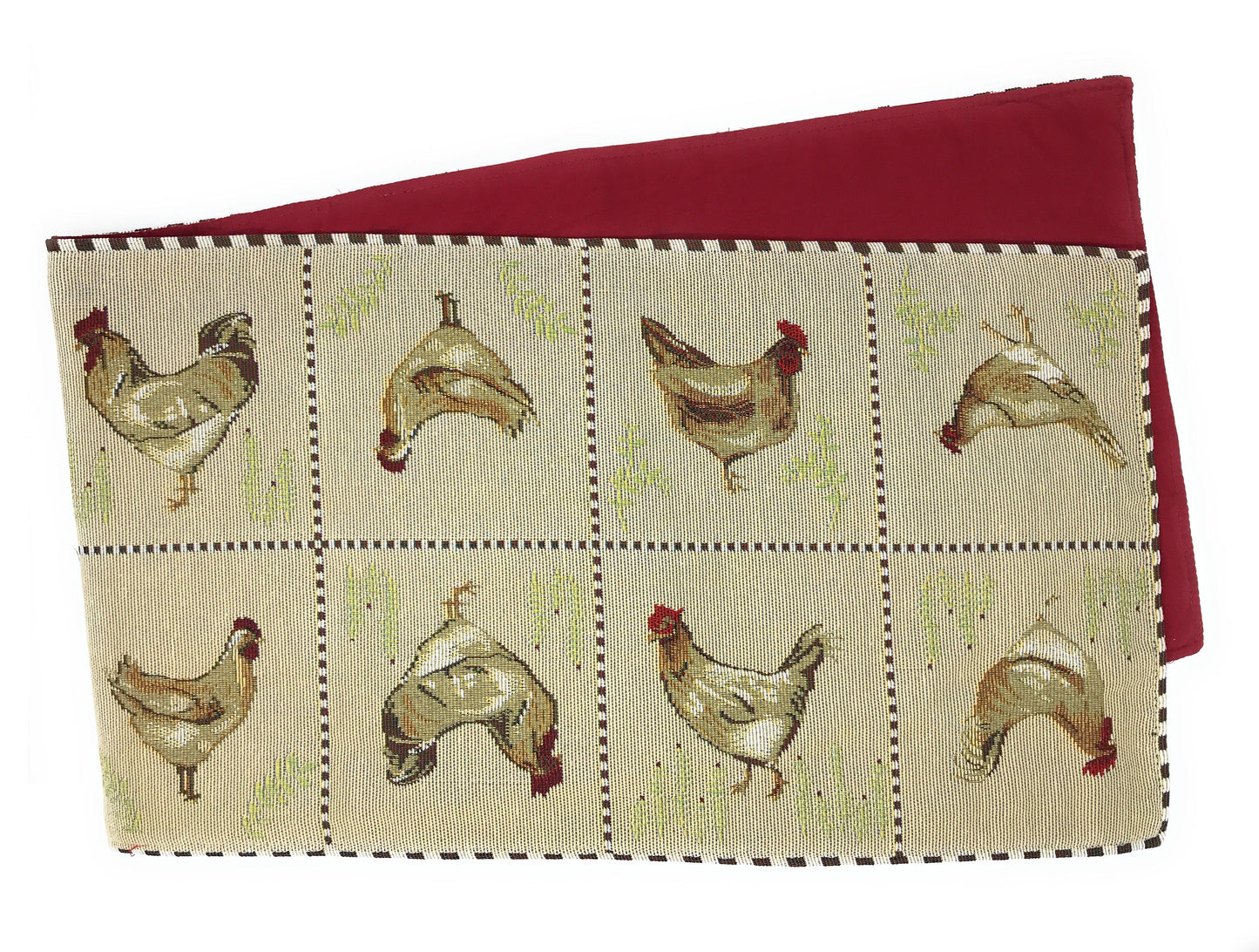 Tache Country Farmhouse Rooster Hens Woven Tapestry Table Runners (13139TR)