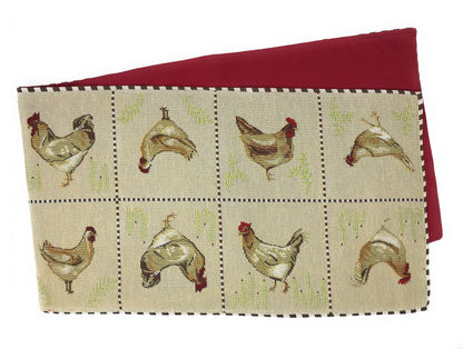 Tache Country Farmhouse Rooster Hens Woven Tapestry Table Runners (13139TR)