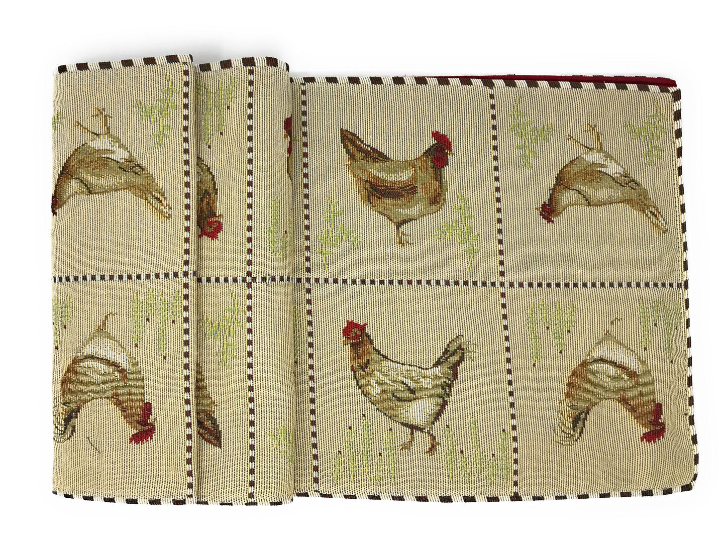 Tache Country Farmhouse Rooster Hens Woven Tapestry Table Runners (13139TR)