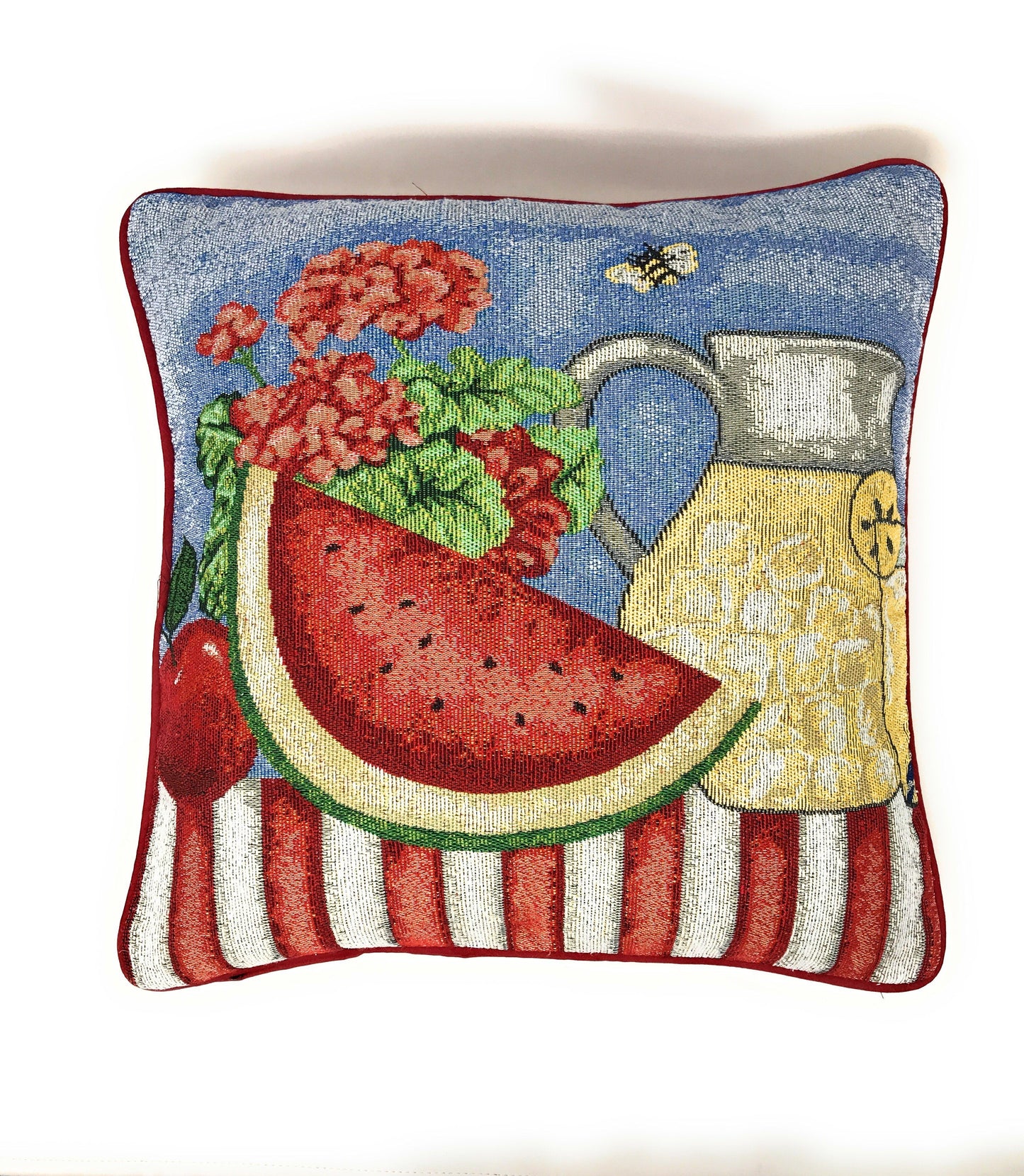 Tache Fruity Drinks Watermelon Lemonade Woven Tapestry Accent Throw Pillow Cover (13082CC)
