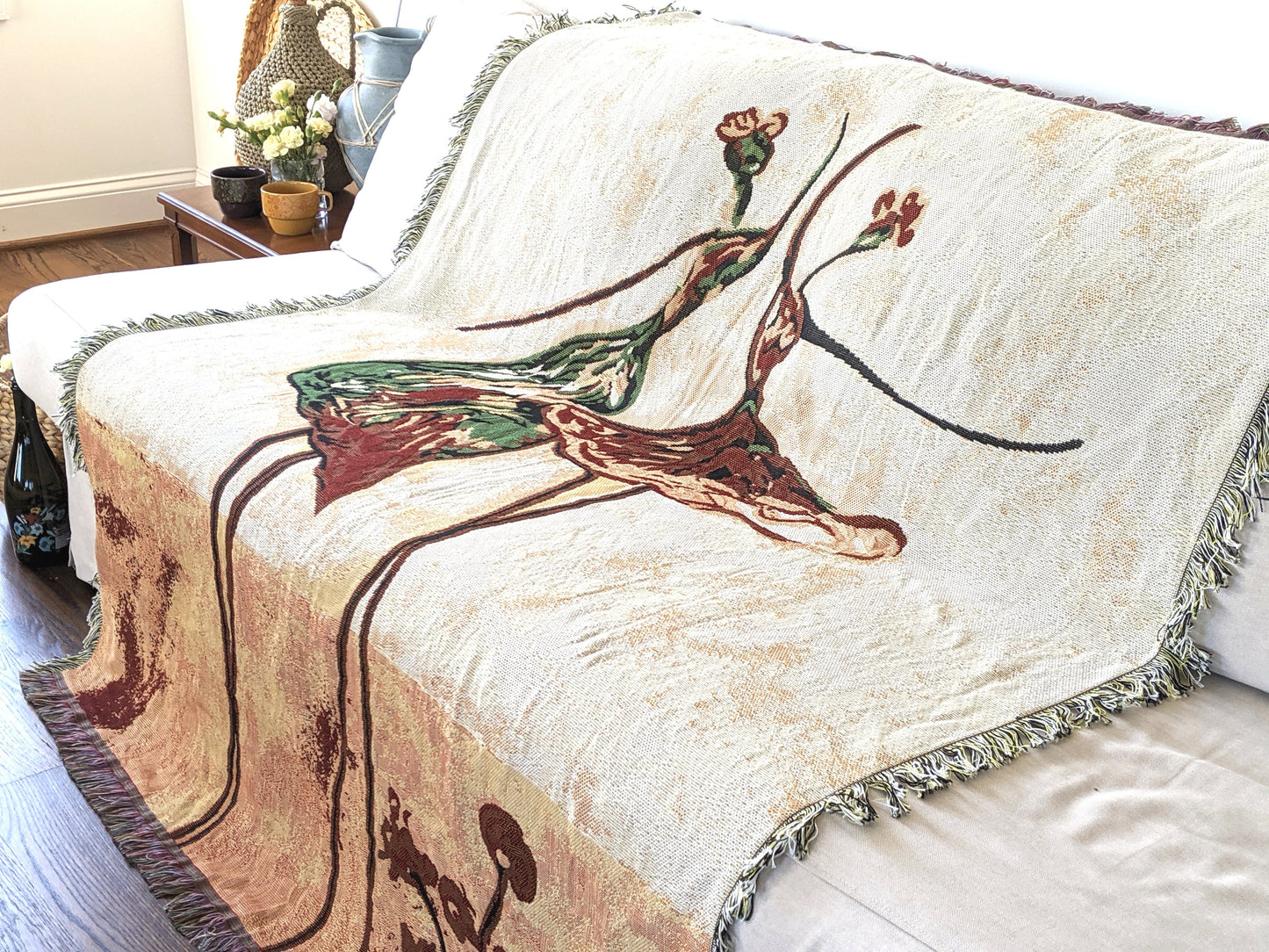 Tache Abstract Art Ballet Dancers Afghan Tapestry Throw Blanket with Fringe (2500)
