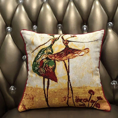 Tache Abstract Ballerina Art Golden Beige Woven Tapestry Throw Pillow Cover (18110)