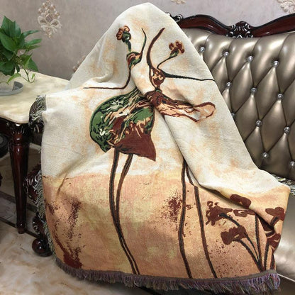 Tache Abstract Art Ballet Dancers Afghan Tapestry Throw Blanket with Fringe (2500)