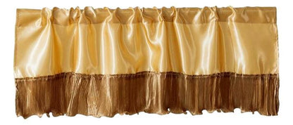 Satin Polyester Ruffled Window Valance, Golden Caramel Hue