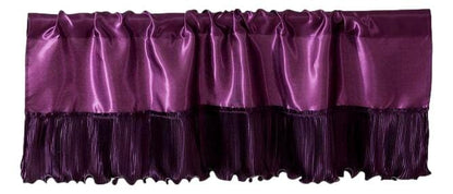 Polyester Satin Ruffle Valance in Violet Purple & Dark Purple