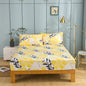 Tache Microfiber Watercolor Tropical Floral Yellow Blue Fitted Sheet / Flat Sheet (JHW-841)