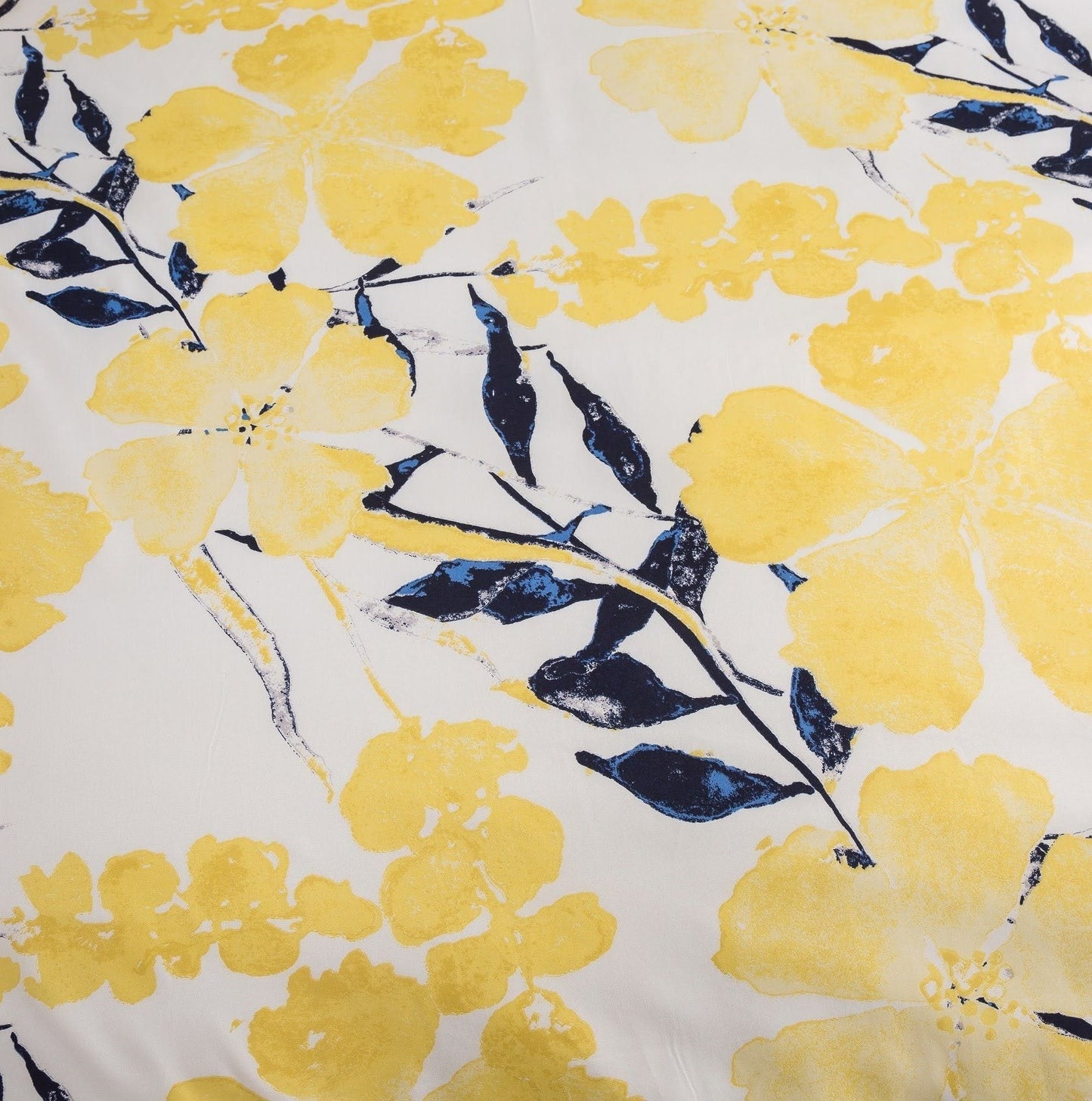Tache Microfiber Watercolor Tropical Floral Yellow Blue Fitted Sheet / Flat Sheet (JHW-841)