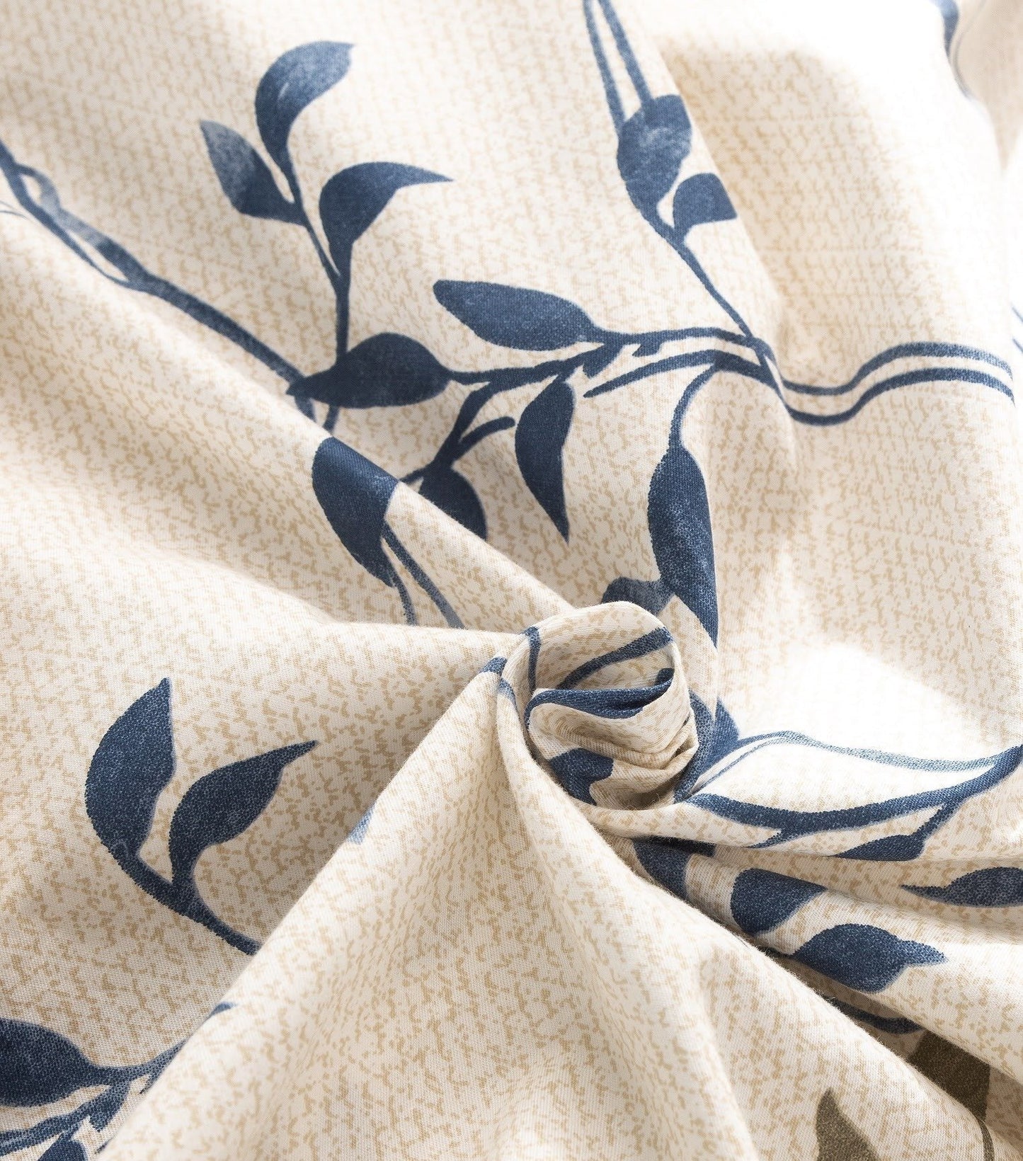 Tache Poplin Cotton Elegant Leaf Vine Cream Beige Duvet Cover (JHW-842)