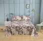 Tache Microfiber Abstract Wispy Leaf Taupe Grey Fitted Sheet / Flat Sheet (JHW-843)