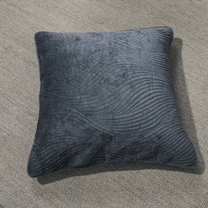 Tache Velvet Dreams Navy Blue Plush Waves Cushion Covers / Euro Sham (JHW-852BL)