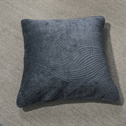 Velvet Dreams Navy Blue Plush Waves Euro Sham and Cushion Covers – view 3