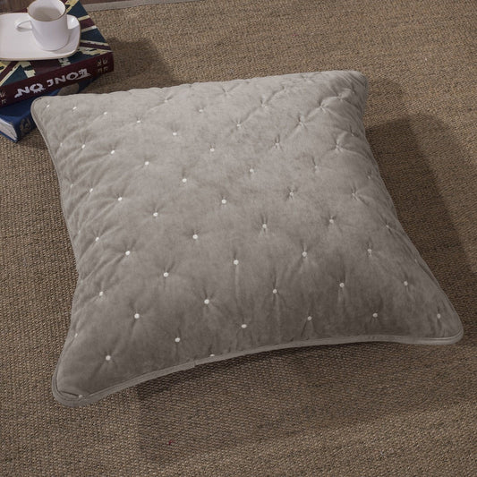 Velvet Dreams Sand Taupe Beige Diamond Tufted Euro Sham and Covers – view 3