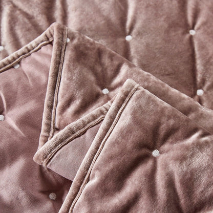 Tache Plush Dreams Purple Mauve Tufted Velvet Quilt Set (JHW-853P)