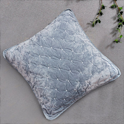 Tache Velvet Dreams Light Blue Plush Diamond Tufted Cushion Covers / Euro Sham (JHW-853LB)