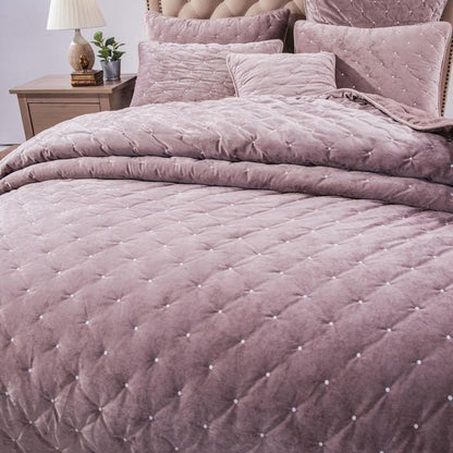 Tache Velvet Dreams Purple Mauve Plush Diamond Tufted Cushion Covers / Euro Sham (JHW-853P)