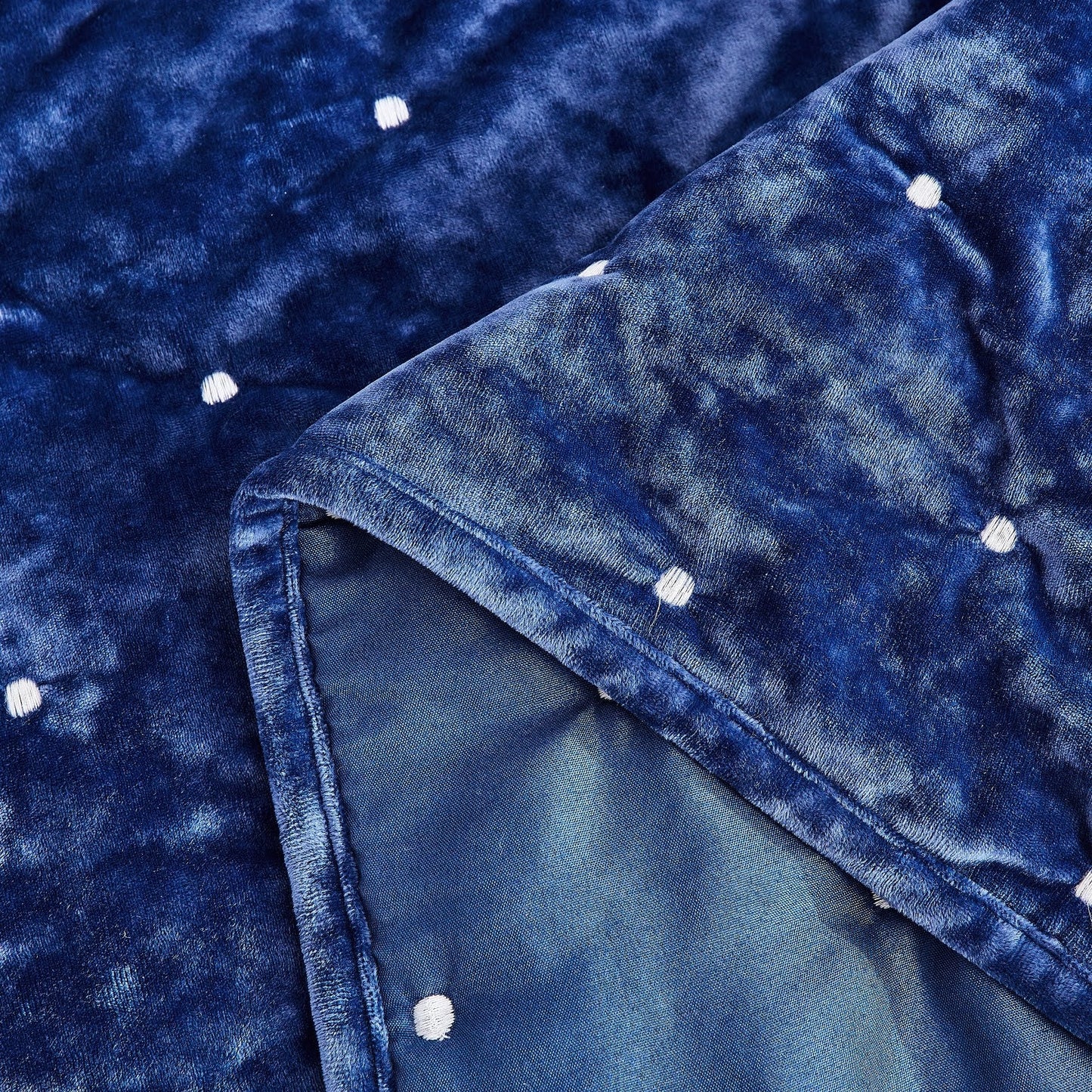 Tache Plush Dreams Dark Royal Blue Tufted Velvet Quilt Set (JHW-853DB)