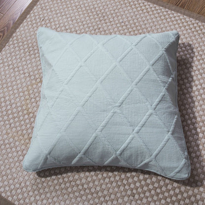 Tache Cotton Seafoam Blue Soothing Pastel Diamond Cushion Covers / Euro Sham (JHW-856)