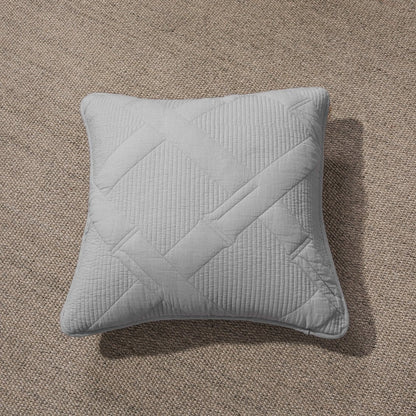 Tache Cotton Light Grey Silver Soothing Pastel Cushion Covers / Euro Sham (JHW-862)