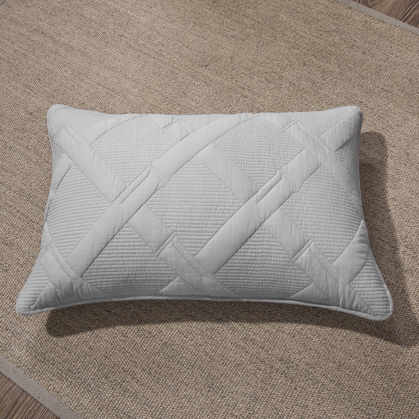 Tache Cotton Light Grey Silver Soothing Pastel Diamond Pillow Sham (JHW-862)