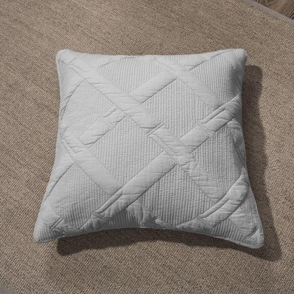Tache Cotton Light Grey Silver Soothing Pastel Cushion Covers / Euro Sham (JHW-862)