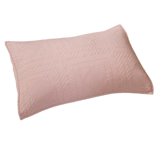 Cotton Stone Washed Blush Pink Diamond Pillow Sham