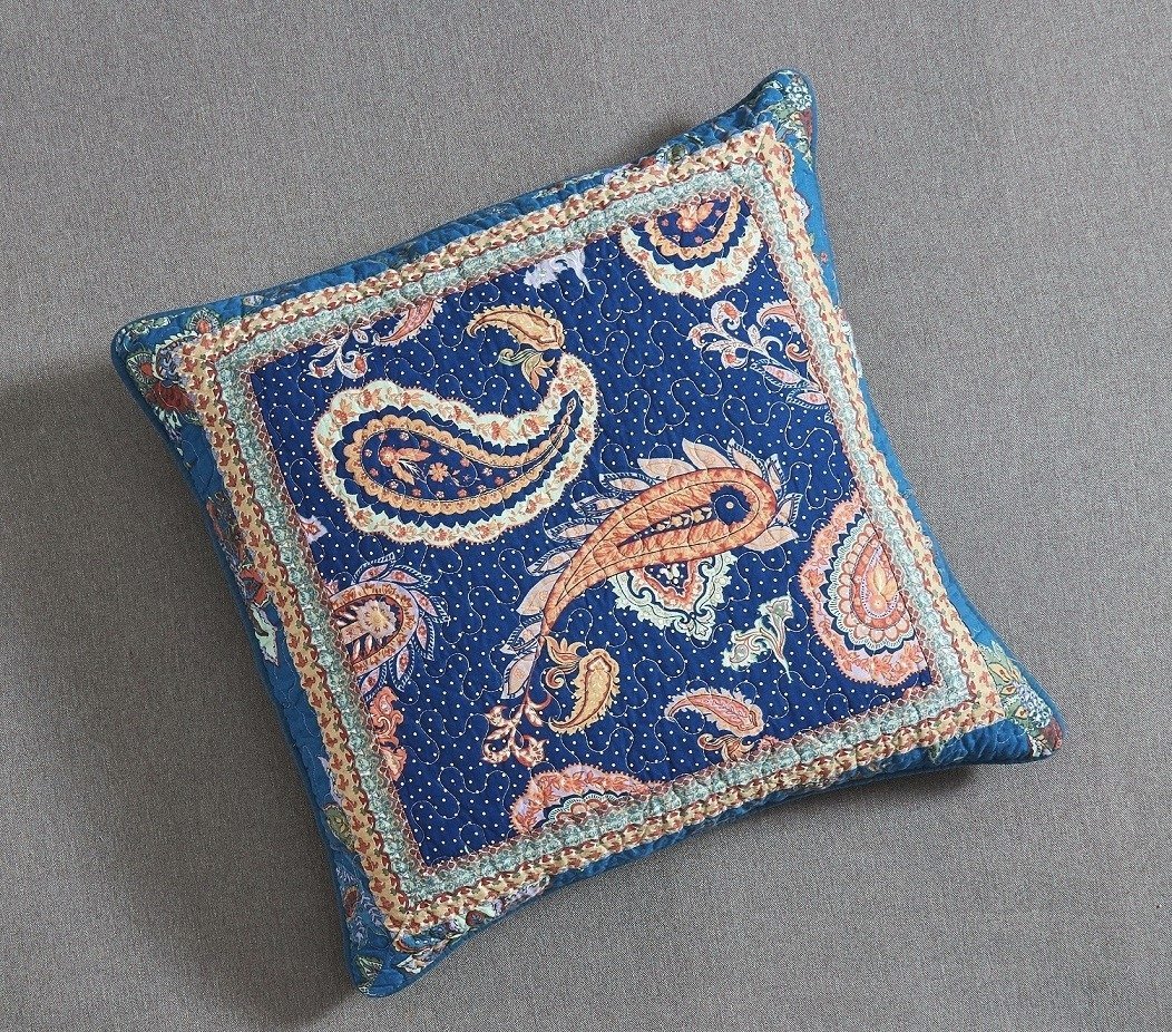 Tache Cotton Patchwork Paisley Bohemian Night Flower Euro Sham (JHW-882)
