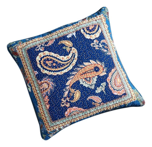 Cotton Patchwork Paisley Euro Sham for Bohemian Bedding