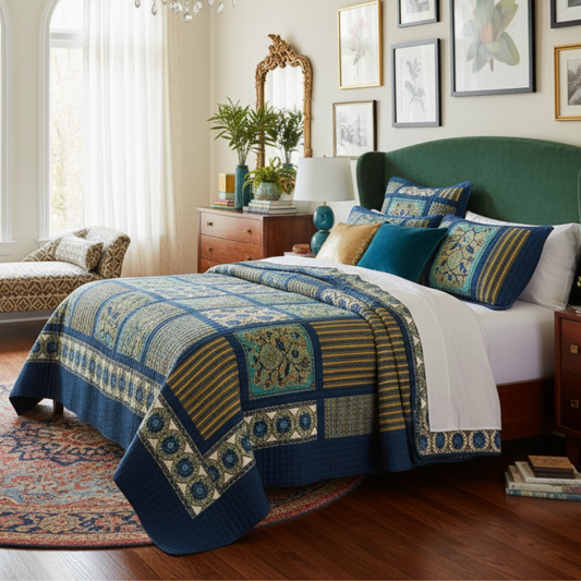 Elegant Multi-Color Patchwork Quilt