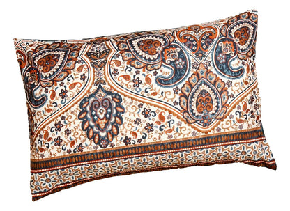 Tache Rustic Paisley Mandala Palace Teal Orange Ivory Pillowcases (KF174)